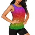 thumbnail image 2 of Balery Rainbow Glitter Camiseta sin mangas estampada ligera para mujer, tops de entrenamiento sin mangas, camisetas de yoga transpirables de secado rápido.-Small, 2 of 7