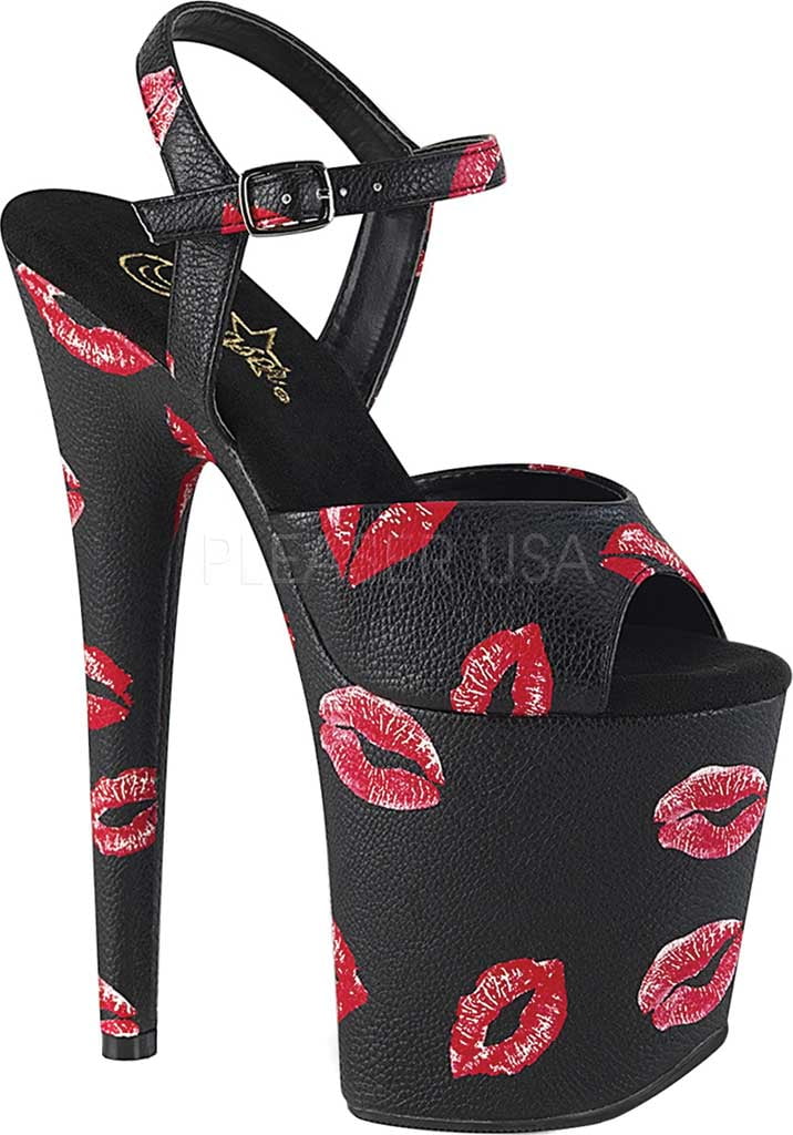 New Kiss & Tell Faux Leather Platform High Heels Peep Toe Stilettos shoes 7.5 