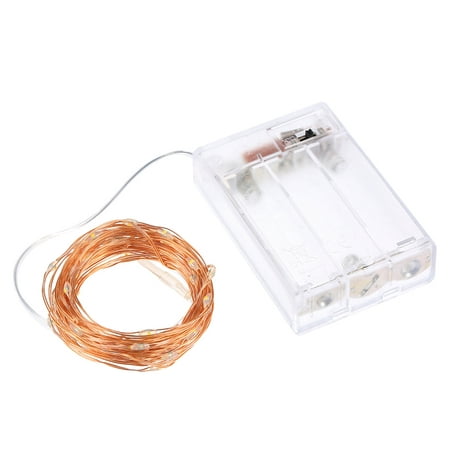 DC4.5V 0.3W 3 Meters 30 LED Fairy Copper String Light Battery Powered Operated Warm White Flexible Bendable Twistable Portable for Home Party DIY Decoration Festival Restaurant Bar