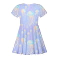 thumbnail image 6 of Babcutegg Summer Short-Sleeve Round-Neck Dress Featuring Playful Jellyfish Print, Lightweight Breathable Fabric And Flattering A-Line Silhouette Silver Size M, 6 of 6