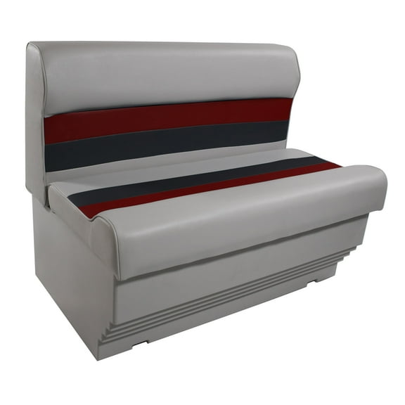 Horizon Manufacturing Premium Series 37" Pontoon Bench Seat Cushion Set W/Base Grey/Red/Charcoal 3001ABEC