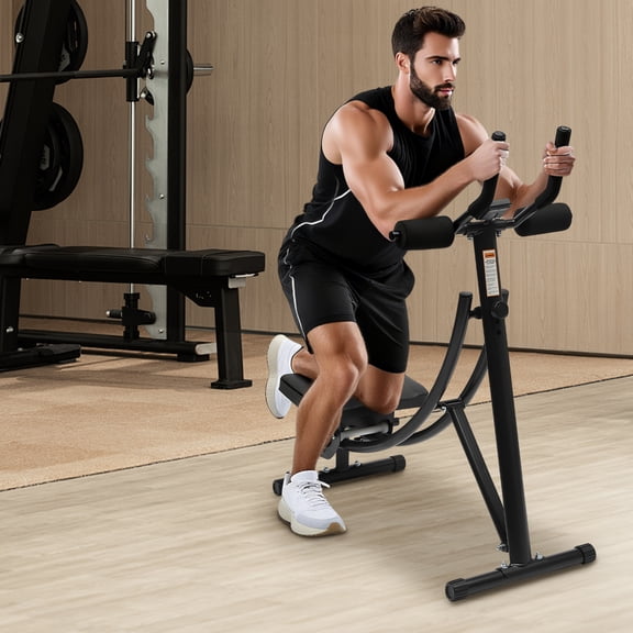 Ab Exercise Bench Abdominal Workout Machine Foldable Sit Up Bench W/ LED Monitor