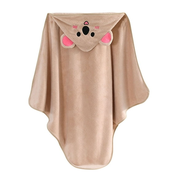 Cethrio Boys Flannel Bathrobes, Hooded Winter Lightweight Soft Sleepwear Robes Khaki Size 1-8T