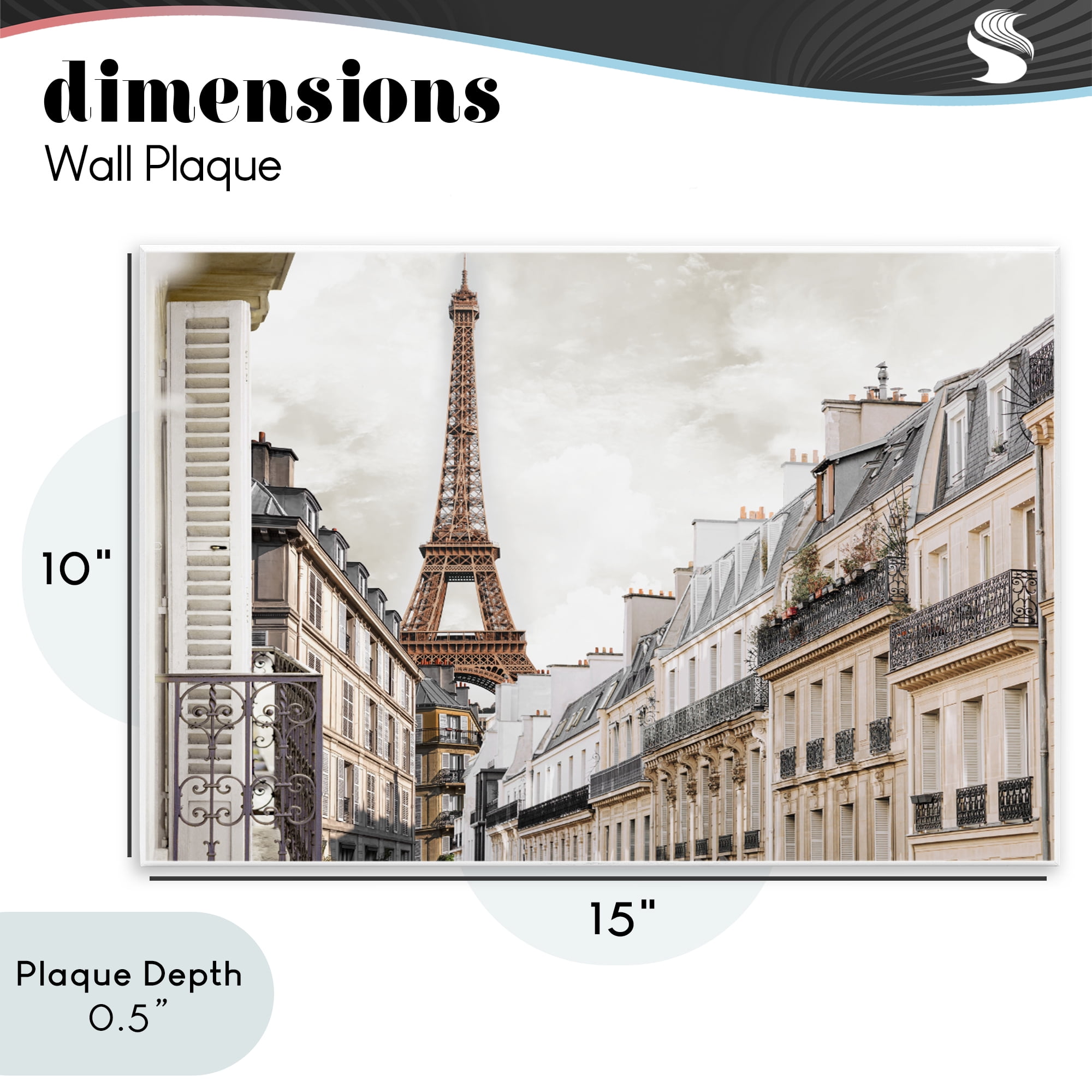 Stupell Industries Eiffel Tower Through Parisian Balconies Wall Plaque Art, design by CAD Designs