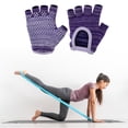 thumbnail image 4 of Unique Bargains Yoga Gloves Non-slip Fingerless Pilates Gloves One Size Purple, 4 of 5