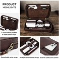thumbnail image 2 of Electronic Organizer Travel Tech Case Leather Electronics Accessories Storage Box Vintage Portable Holder for Phone Charger Cables, 2 of 5