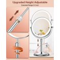 thumbnail image 3 of Benbilry Lighted Makeup Mirror with 10X Magnification & 3 Color Lights, Adjustable Brightness & Height, 7 Inch 360&Acirc;&deg; Swivel Rechargeable LED Magnifying M, 3 of 8