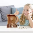 thumbnail image 3 of Wooden English Letter Savings Can Transparent Glass Savings Can, 3 of 5