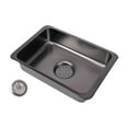 thumbnail image 2 of Fregadero de mesa para camping, lavabo de acero inoxidable de un solo cuenco, fregadero de mesa de cocina para cocina, interior, exterior, barbacoa,, 2 of 7