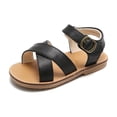 thumbnail image 5 of OSOLU Toddler Girls Sandals Kids Soft Sole Roman Style Strappy Open Toe Casual Comfortable Beach Outdoor Indoor Play Shoes For Baby To Little Girls Baby Holiday Shoes, 18-24 Months, 5 of 5