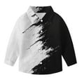 thumbnail image 4 of jobturf Boys Button Down Shirt Spring Fashion Color&nbsp;Block Long Sleeve Tops Beach Vacation Graphic Tees Casual&nbsp;Loose Blouses Size 3-14 Years, 4 of 8