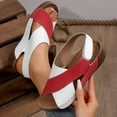 thumbnail image 2 of WILLBEST Sandalias De Mujer Para Playa, Sandalias De Cuña Con Punta Abierta De Cuero A La Moda De Verano Para Mujer, Cómodas, Transpirables Y Sin Cordones, 2 of 9
