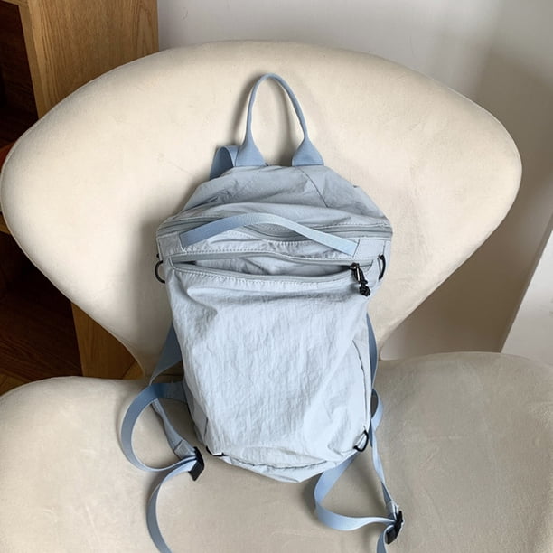 Mochila para mujer Mochila universitaria ligera Cremallera Color sólido para deportes al aire libre