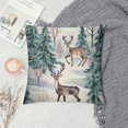 thumbnail image 2 of COMIO Christmas Pillow Covers Rustic Watercolor Tree Deer Brown Green Outdoor Decorative Throw Pillows Farmhouse Winter Themed Holiday Pillowcases  Cushion Case Decor for Sofa Couch Bed, 2 of 5