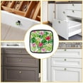 thumbnail image 4 of 4 Pcs Cabinet Handle Drawer Pulls Tropical Plants Knobs with Screws Square Furniture Office Cabinet Knob Decoration, 4 of 5