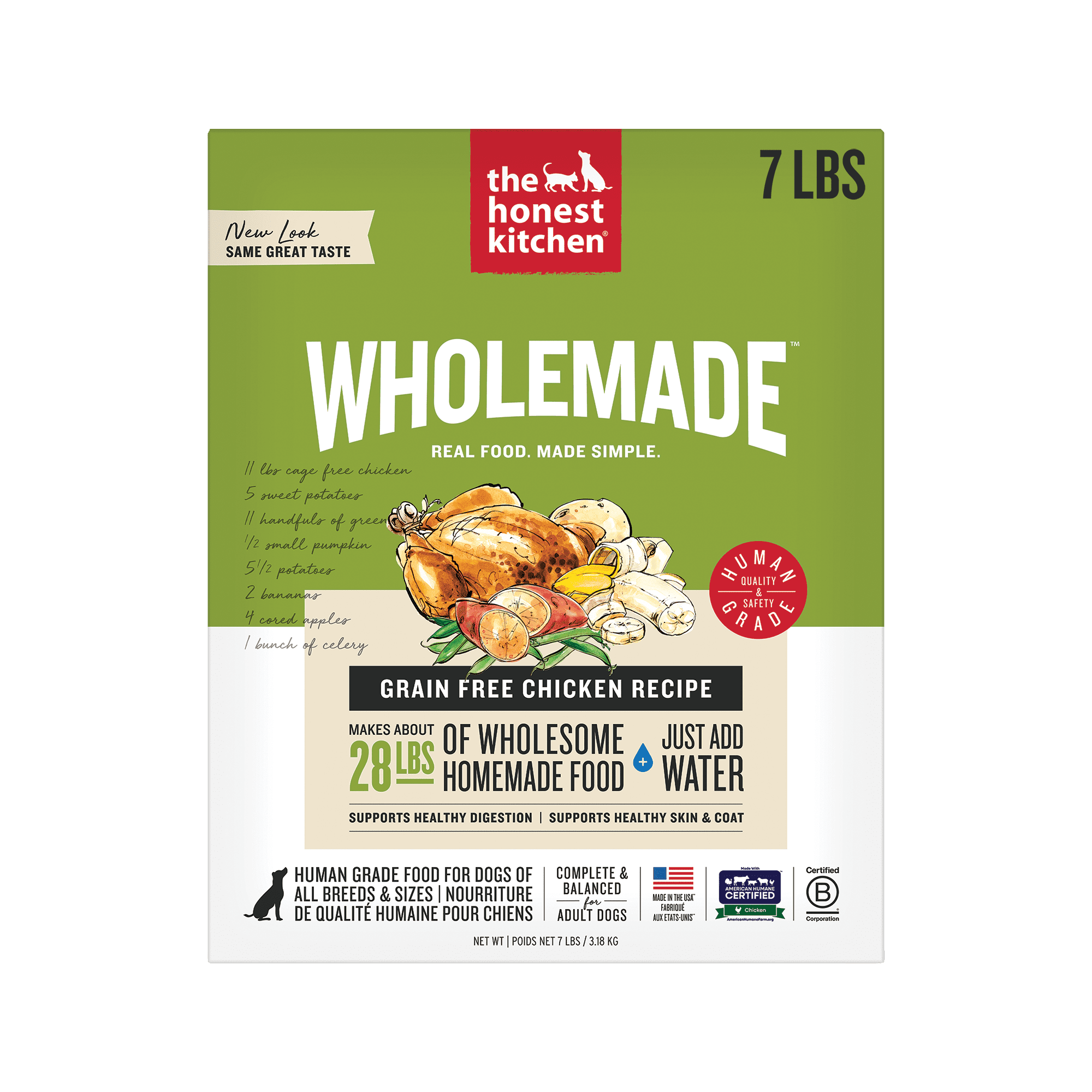 The Honest Kitchen Human Grade Wholemadeâ„¢ Grain Free Chicken Dehydrated Dog Food, 7 lb Box