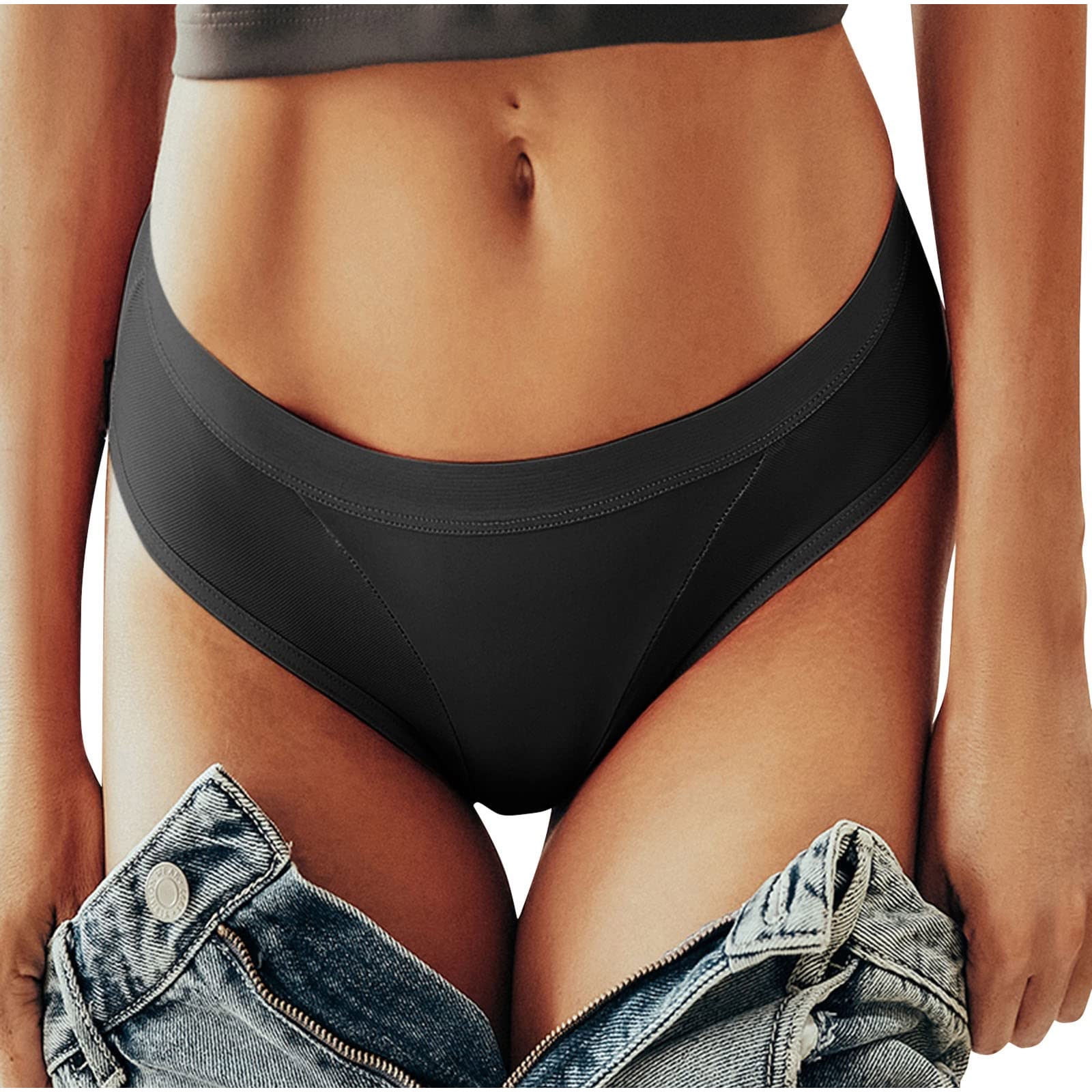 HUPOM Plus Size Underwear Panties For Women High Waist Leisure Tie