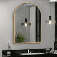 thumbnail image 3 of POSHIONS Arched Wall Mirror 36"x24" Bedroom Mirror Dressing Mirror Aluminum Alloy Frame,Gold(Right Angle), 3 of 5