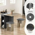 thumbnail image 4 of Furlinkhm Ensemble de Table à Manger Pliante pour 4, Table à Dîner avec 4 Chaises en Cuir et Étagères, Table à Manger Pliable Gain de Place avec 6 Roues, Ensemble de Table de Cuisine pour Petits Espaces (Gris), 4 of 8