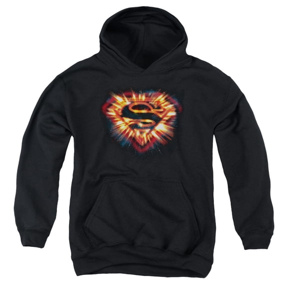 Superman - Space Burst Shield - Youth Hooded Sweatshirt - Medium