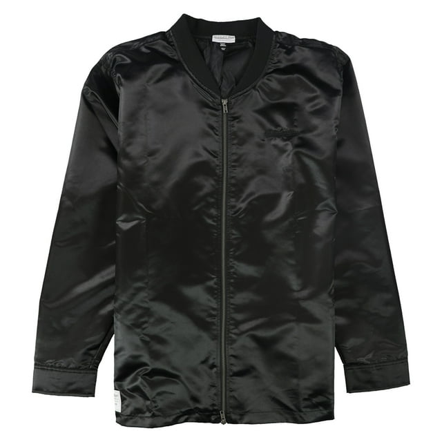 Mitchell & Ness - Abrigo deportivo de satén para hombre, color negro, XXX-Large
