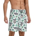 thumbnail image 2 of Wukai Bears and Tropical Leaves Men’s Short Pajama Pants With Pockets Soft Sleep Pj Shorts for Men-Medium, 2 of 6