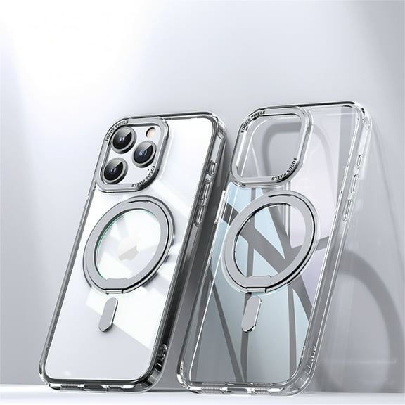 Decase for iPhone 14 Pro Max, Magnetic 360° Rotation Ring Holder Stand Case,Compatible with Mag Safe,Military Drop Protecton,Slim Plating Shockproof Matte Translucent Phone Cover Case, clear