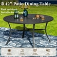 thumbnail image 3 of SUMMIT LIVING 5-Piece Outdoor Patio Dining Set with Wicker Cushioned Chairs & 42" Round Table for 4-Person, Black&Brown, 3 of 11