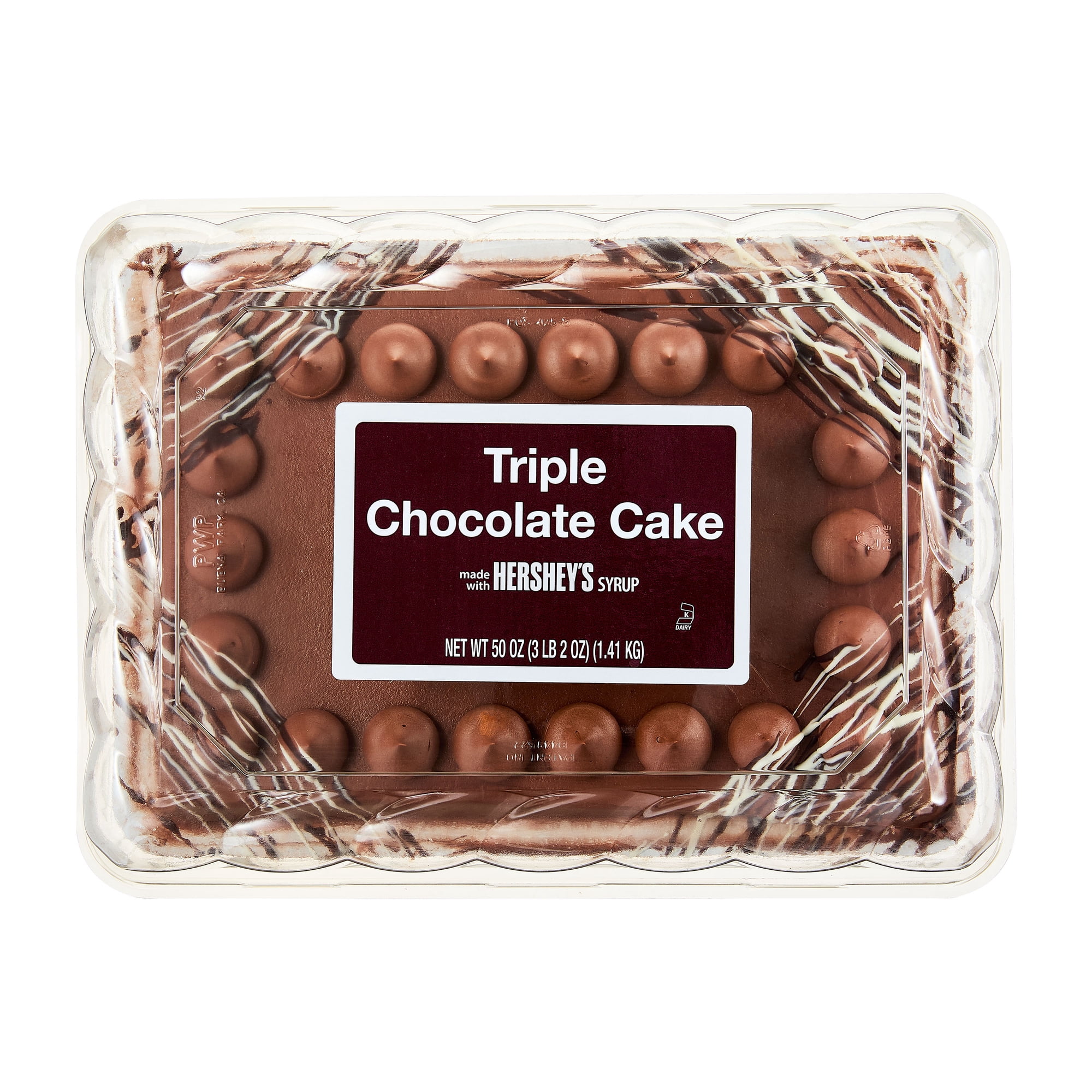 Freshness Guaranteed Triple Chocolate Cake, Made with Hershey's Icing, Serves 18, 50oz (Refrigerated Desserts)