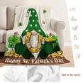 thumbnail image 5 of St. Patrick's Day Blanket Soft Cozy Warm Twin Blanket for Bed, Plush Fuzzy Flannel Fleece Blankets for Sofa, Shamrocks Gnomes Coin Beige Leaves Throw Blankets for Couch, Gifts for Men, 60"x80", 5 of 9