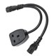 thumbnail image 2 of Cable IEC320 C13 UK, enchufe hembra a C14 macho, 1 entrada y 2 salidas, carcasa de PVC aislada impermeable, Cable divisor IEC320 Y de 100-250V, 2 of 5