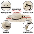 thumbnail image 2 of Falari Outdoor Sun Hat, Wide Brim with Neck Flap, Safari Hiking Gardening Fishing Hat - Khaki, 2 of 7