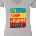 thumbnail image 4 of Inktastic Volunteering Eat Sleep Volunteer Repeat Women's V-Neck T-Shirt, 4 of 5