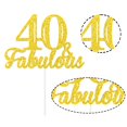thumbnail image 3 of Cake topper KELTORA 40 y fabuloso con brillo dorado, 3 of 9