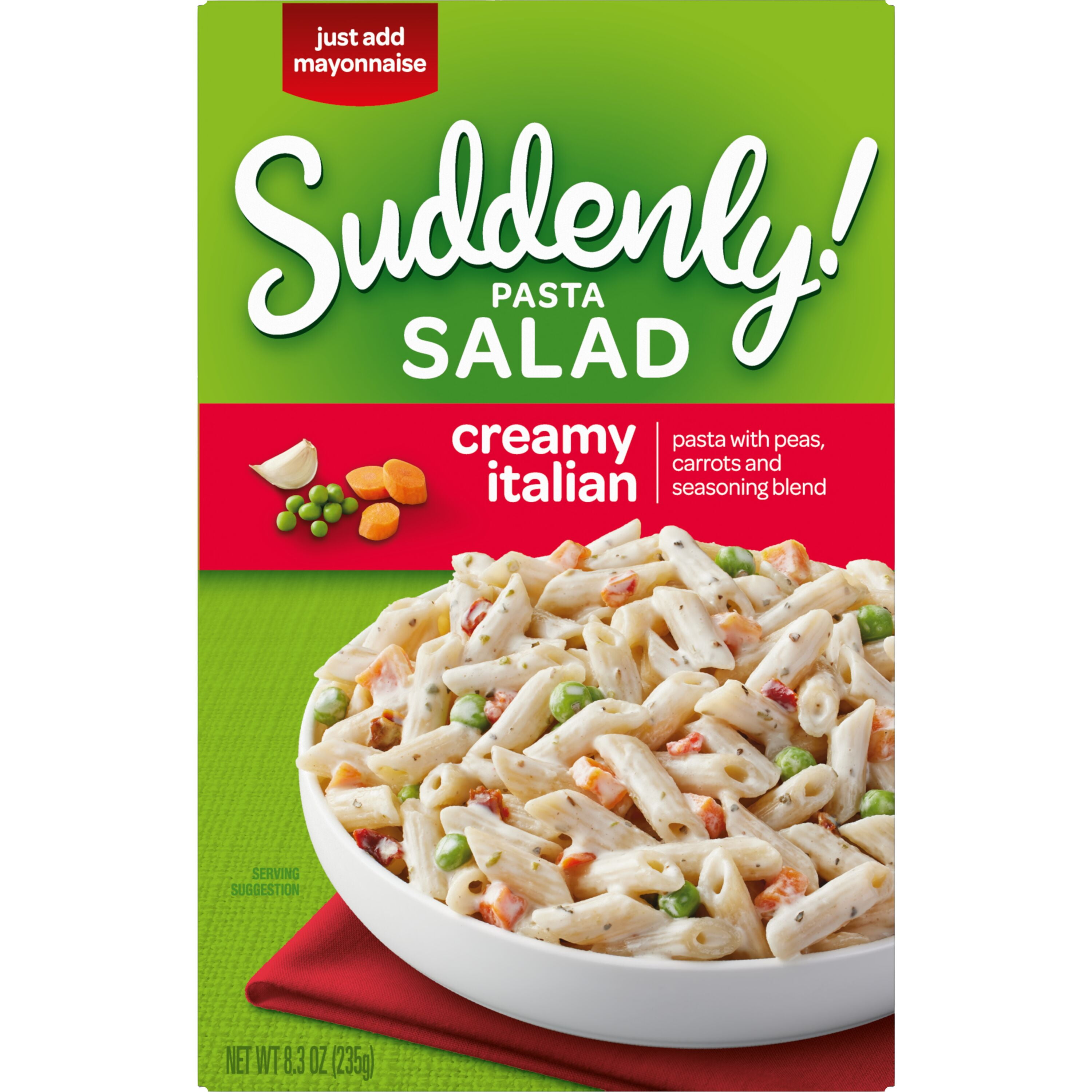 (12 pack) Suddenly Salad Creamy Italian Pasta Salad Mix with Vegetable Blend & Seasoning, 8.3 oz Box
