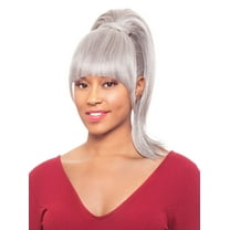 Foxy Silver (Duet01) - Heat Resistant Fiber Bang & Ponytail in 34