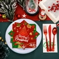 thumbnail image 4 of Yhmxh Christmas Tree Plates Cup Napkins, Cute Winter Christmas Round Tableware, Disposable Chrismas Paper Plates and Napkins Paper Cups for Xmas Party Supplies Favors Table Decor, Serves, 4 of 6