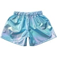 thumbnail image 3 of TiaoBug Girls Sparkly Metallic Sport Shorts Jazz Hip Hop Cheerleading Dance Performance Costume Sky Blue 13-14, 3 of 7