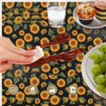 thumbnail image 6 of Sunflower and Bud Black Pattern Round Tablecloth 70"x70", Wrinkle Resistant Wipeable Table Cover for Kitchen Dining Room Picnic Patio and Party, 6 of 6
