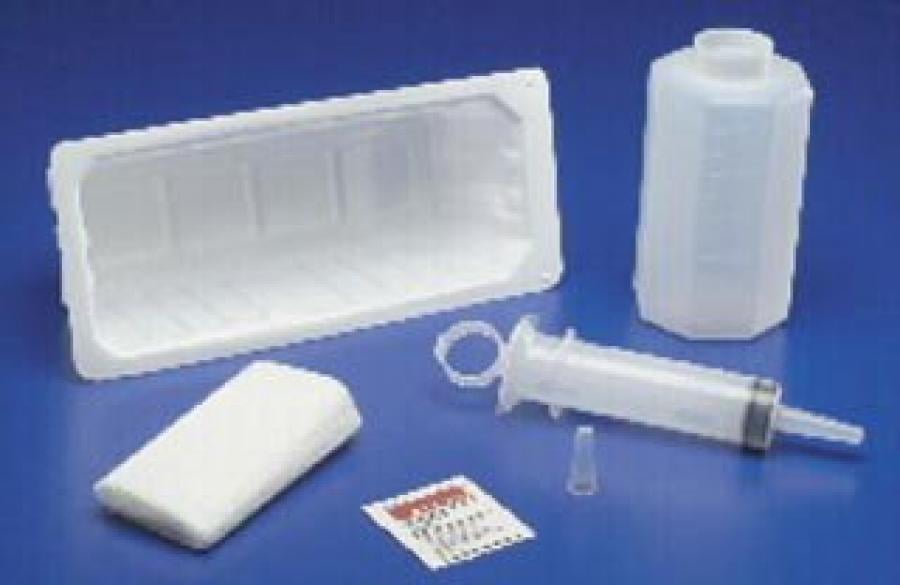 Dover Irrigation Tray with Piston Syringe with Lid, 60 mL Piston