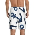 thumbnail image 2 of Balery Navy Blue Anchor Men's Cotton Knit Pajama Shorts Waistband & Pockets,Short Pajama Pants-4X-Large, 2 of 8