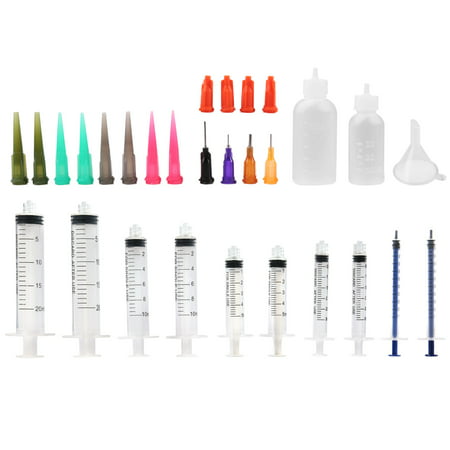Syringe Luer Lock, 1ml 3ml 5ml 10ml 20ml Syringe with Blunt Tip Needle and Caps, Industrial Glue Applicator, Funnel, for E-Juice, E-Liquids, E Cig, Wood Glue, Glues, Adhesives, Pack of (Best E Cig Vaporizer For Weed)