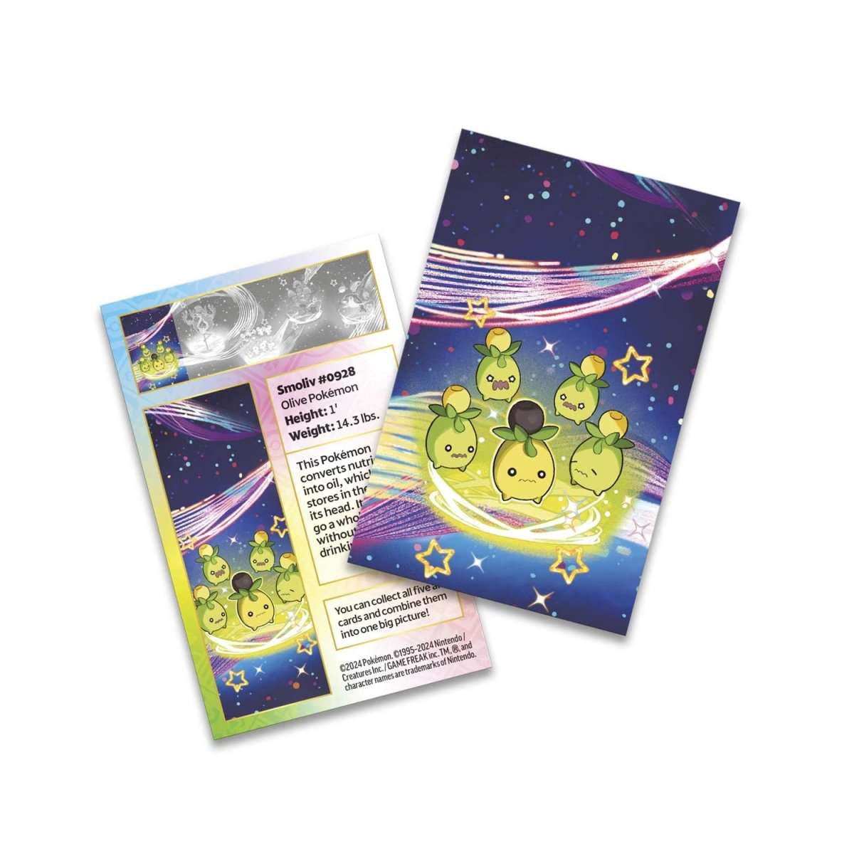 Pokemon Scarlet & Violet Paldean Fates Smoliv Mini Tin (2 Booster Packs & Art Card)