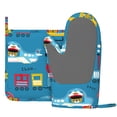 thumbnail image 3 of Kll Transportations With Cute Animals Oven Gloves And Pot Holders Grill Gloves - Oven Gloves And Pot Holders, Non-Slip Cooking Gloves With Recycled Pads, 3 of 9