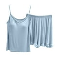 thumbnail image 1 of GDREDA Pyjama d'Été pour Femme Ensemble de pyjamas 2 Pcs pyjamas Décontractés pyjamas Ensemble Doux pour Femme Ensembles de pyjamas pyjamas Bleu Clair,TG, 1 of 7