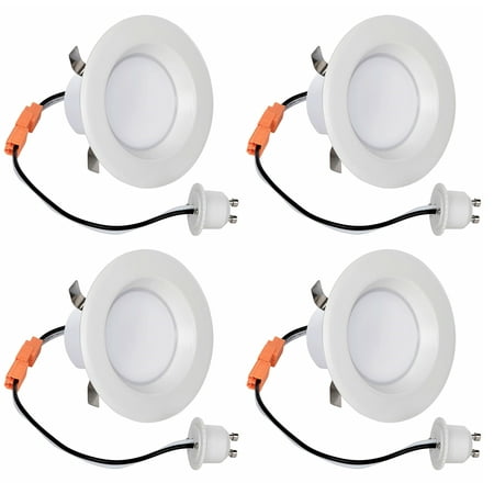 

(4-Pack) 3-Inch LED Downlight Retrofit GU10 Base 8-Watt (50W) Soft White 3000K LED Retrofit Recessed Lighting Fixture 560 Lumens Dimmable ETL-Listed