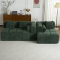 thumbnail image 4 of Dinosisco 101" Reversible Sectional Sofa, L-Shaped Modular Sponge Couch for Living Room, Green Chenille, 4 of 10