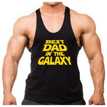 Men's Best Dad In The Galaxy Black Stringer Tank Top 2X-Large (Best Stringer Tank Tops)