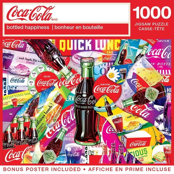 MasterPieces 1000 Piece Jigsaw Puzzle - Coca-Cola Bottled Happiness Nostalgia Vintage Art