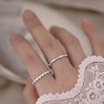 thumbnail image 3 of Womens Adjustable Sterling Silver Ring with Gemstones and Love, Water Drop, or Bell Pattern Designs, 3 of 4